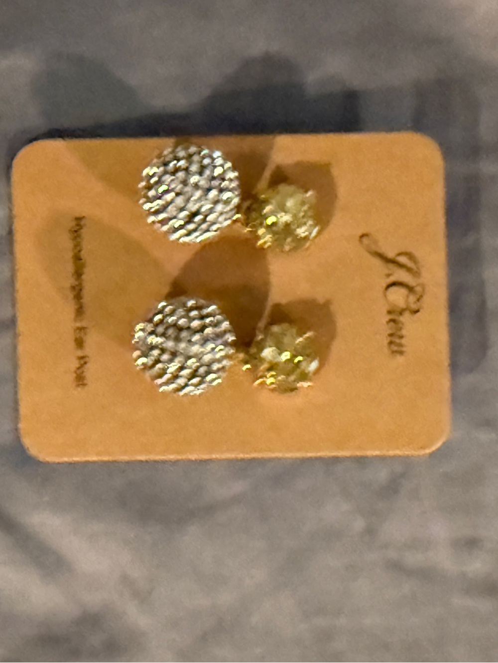 J. Crew Two-Tone Crystal Double-Sided Stud Earrings — Gold & Silver